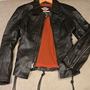Vintage Harley-Davidson Leather Jacket Good Condition Size M Lace up. Very Cool!